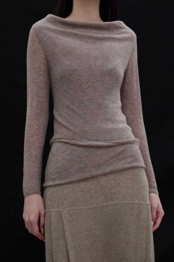 SWAYING 25 Early Spring Water-soluble Wool Fake Two-piece Sweater Series SW-SW25PS1T06-YANMAI Oatmeal SW-SW25PS1T06
